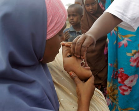 A Kenyan child being vaccinated