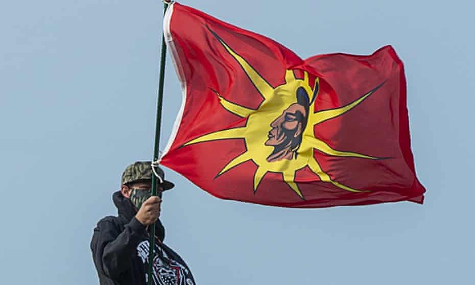 A warrior flag of the Sipekne’katik First Nation