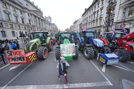 Farmers protesting in Westminster today.