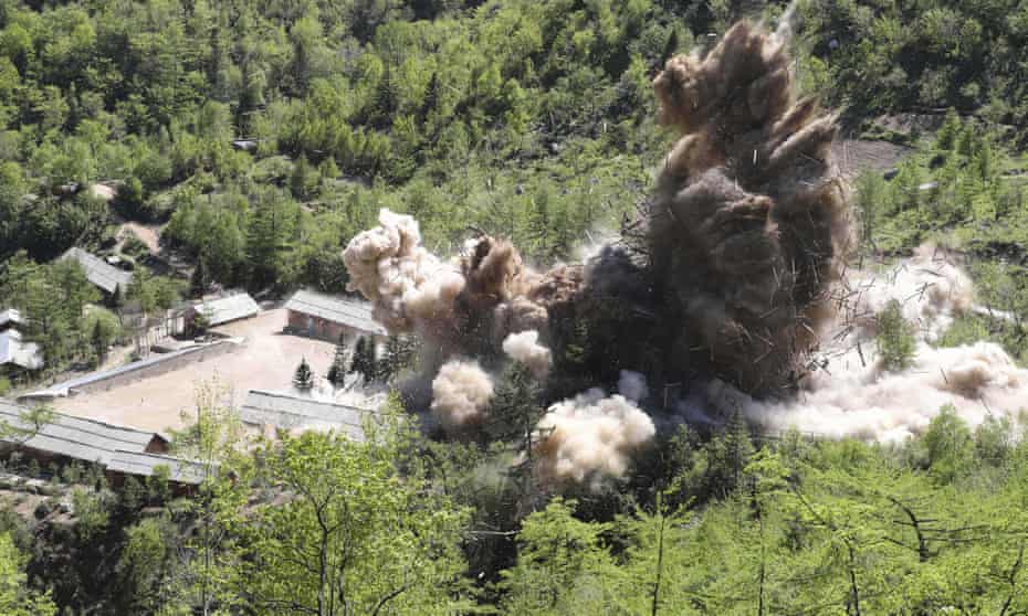 Parts of North Korea's nuclear test site were blown up in Punggye-ri in 2018