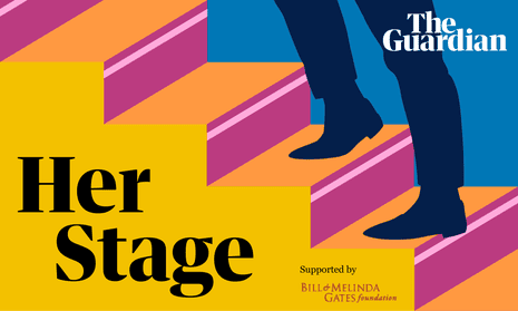 Her Stage Newsletter logo with bill and melinda gates tag