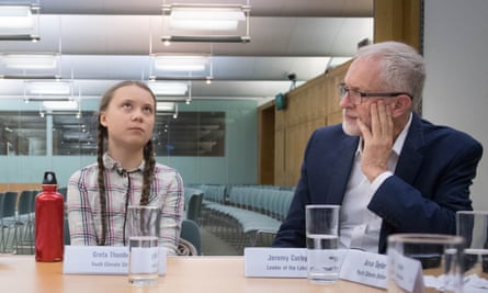 Swedish climate activist Greta Thunberg meets Jeremy Corbyn on 23 April.