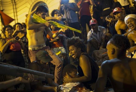 A protest against police operations in the favelas in Rio