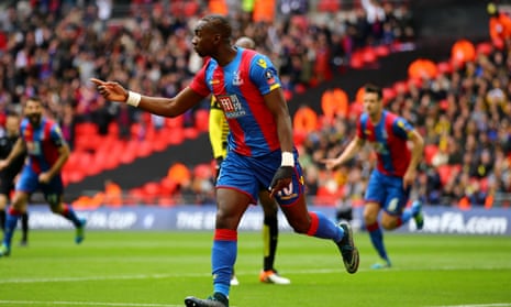 Yannick Bolasie celebrates scoring in Crystal Palace's FA Cup semi-final win over Watford