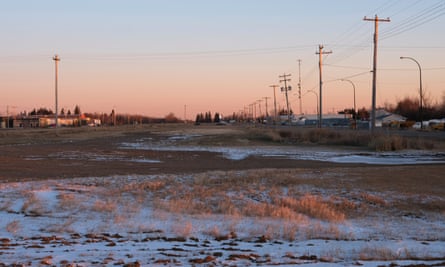 The empty lot on the outskirts of Mundare, where nine grain elevators once stood. The community’s final elevator was demolished in 2013.