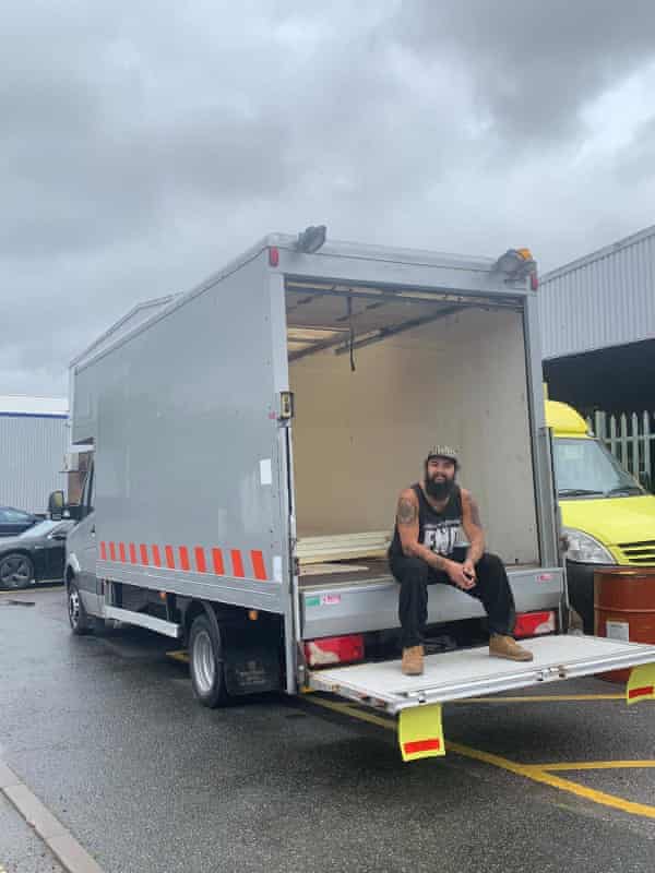 Stef with his Mercedes van.