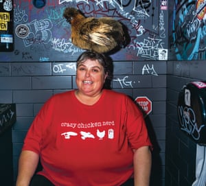 Comedian Jennifer Birkin and her chicken Willow, who co-starred in her Adelaide Fringe Comedy show ‘Crazy Chicken Nerd’.