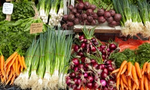 Vegetable stall at the Saturday Market, Salamanca Place, Hobart, Tasmania, Australia