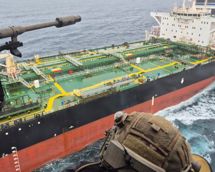 French navy boards Russia-linked oil tanker in Atlantic – video