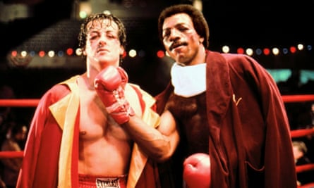 Sylvester Stallone and Carl Weathers in Rocky.