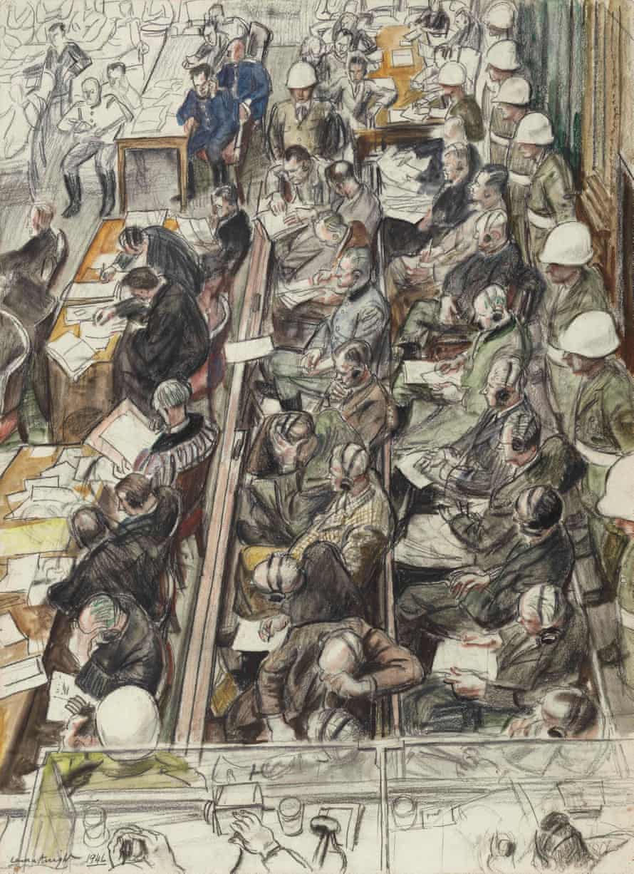 Sketch for the Nuremberg trial.