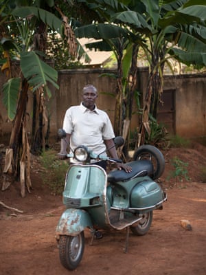 Vespa scooter owners in Uganda, Africa photographed by Ariel Tagar.