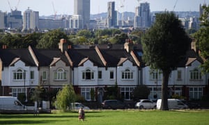 A row of houses in London