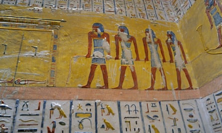 Hieroglyphs inside the tomb of Ramses IX