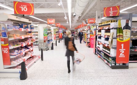 Shoppers inside a Sainsbury’s store