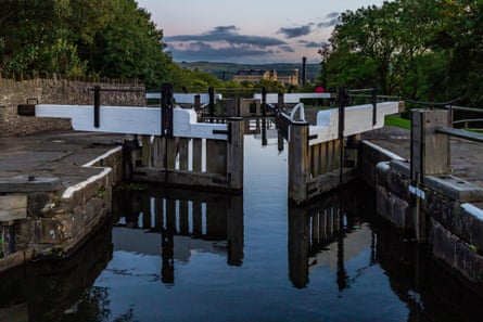 At the top of Bingley Five Rise Locks.