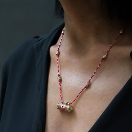 L’atelier73 EVIL EYE LOCKET NECKLACE – HOT PINK