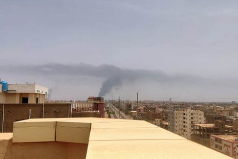 Smoke rises in the horizon in Khartoum.