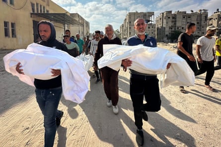 Palestinians mourn the loss of their loved ones killed in Nasser hospital for after Israeli soldiers opened fire at Palestinians trying to reach the points where US aid is distributed west of Rafah city in the southern Gaza Strip, on June 17, 2025.