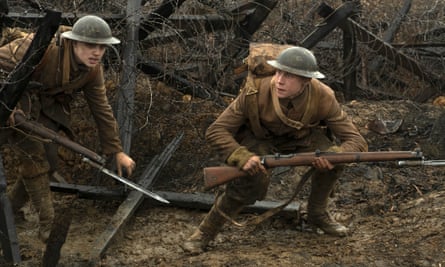 Dean-Charles Chapman and George MacKay in a scene from 1917
