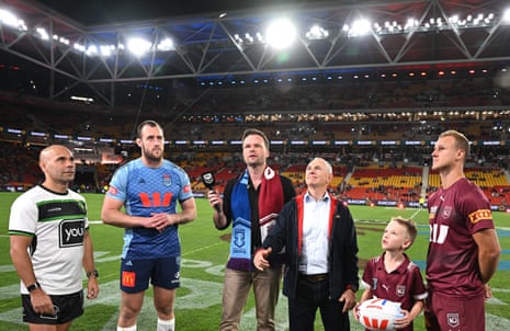 Isaah Yeo and Daly Cherry-Evans at the coin toss.