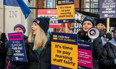Nurses on picket line in London