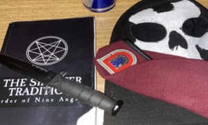 A section of Ethan Melzer’s iCloud accounts contained this image, which appears to depict a book titled ‘The Sinister Tradition: Order of Nine Angles,’ a skull mask, and a US army beret.