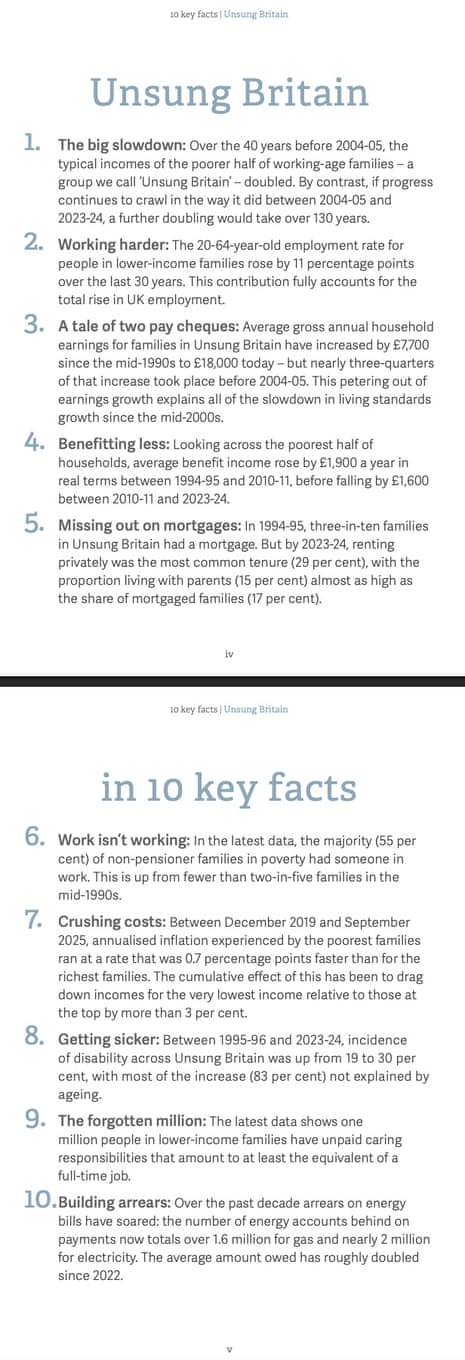 Summary of key facts in Resolution Foundation's Unsung Britain report