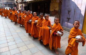 Buddhist monks in Kathmandu, Nepal