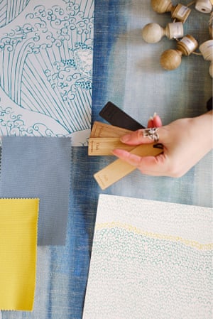 Fabric swatches and wood samples