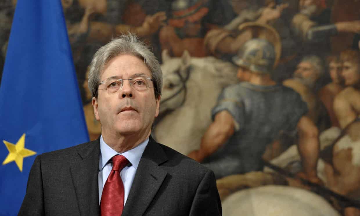 Italy’s prime minister, Paolo Gentiloni