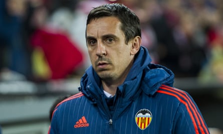Gone: Gary Neville was sacked in March 2016 after less than four months in charge.