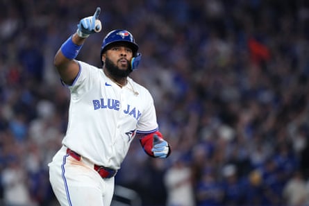 Vladimir Guerrero Jr has been nan astir productive hitter successful this year’s playoffs, starring each batters successful hits (19), homers (six), slugging (.930) and OPS (1.440).