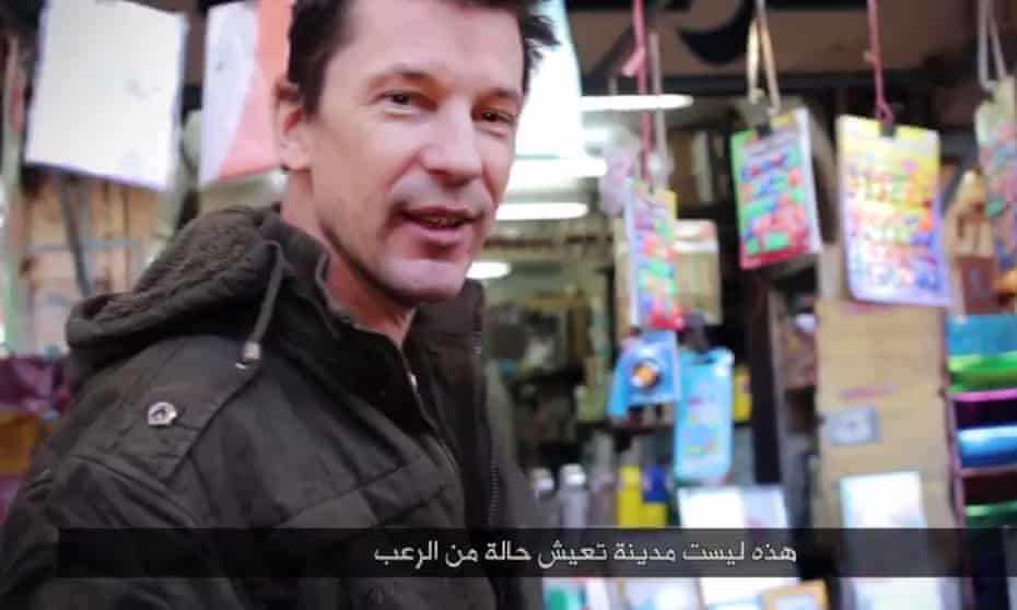 A video grab taken from YouTube believed to be of John Cantlie in a previous propaganda video released by Isis.