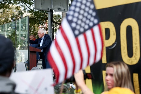 Senator Bernie Sanders (I-VT) speaks during a "No Kings" protest against president Donald Trump's policies, in Washington, DC, US, October 18, 2025.