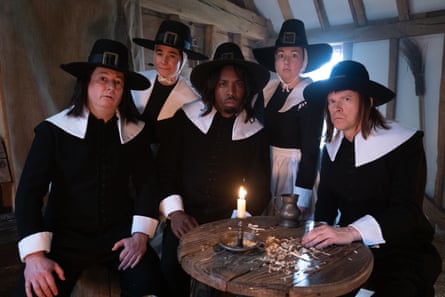 David Mitchell, Lara Ricote, Kiell Smith-Bynoe, Krystal Evans and Robert Webb in Mitchell and Webb Are Not Helping.