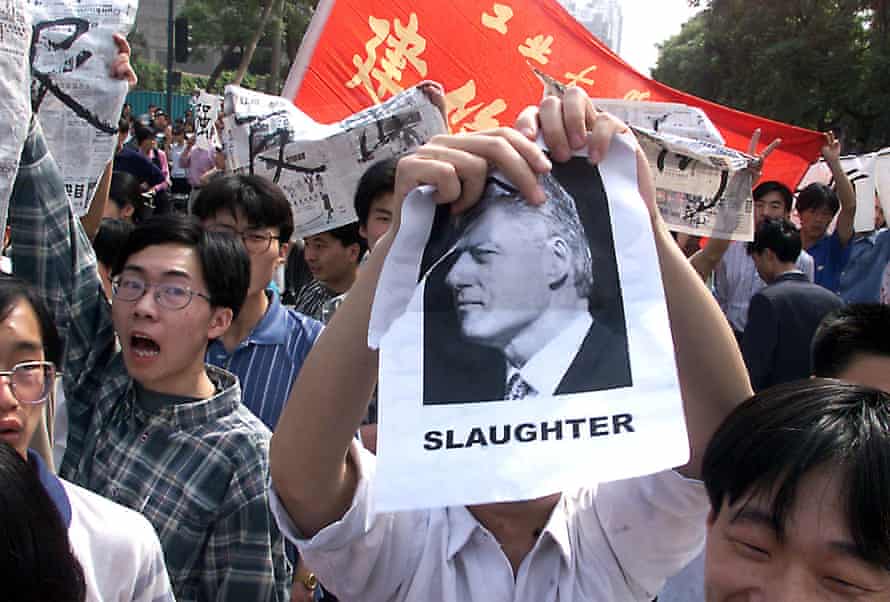 An anti-US protest in Beijing in 1999.