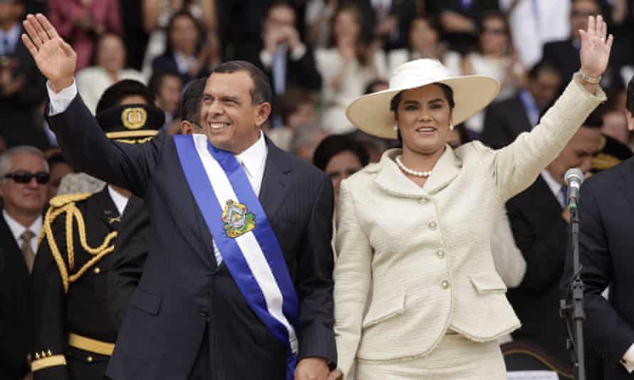 The former Honduran president José Porfirio ‘Pepe’ Lobo Sosa and his wife, Rosa Elena Bonilla de Lobo, during his inauguration in 2010.