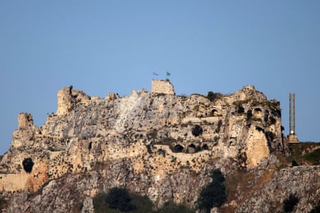An Israeli flag flies over the medieval Beaufort Castle in southern Lebanon.