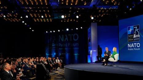 Jake Sullivan and Andryi Yermak join world leaders at Nato public forum – watch live