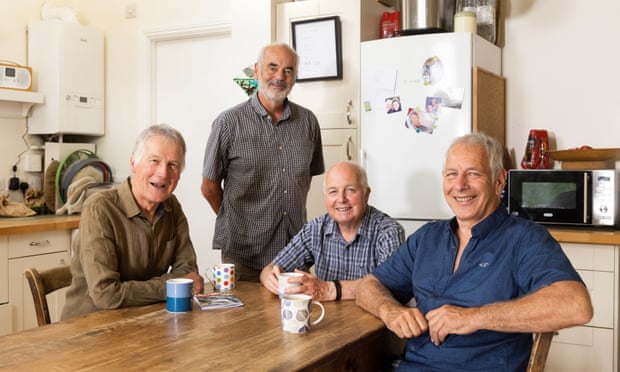 David Spiegelhalter in a kitchen with Steve, Andy and Martin from his men’s group