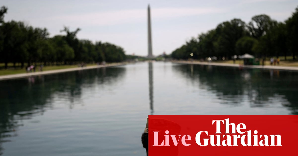 Trump says six people have been arrested and seven cited over reflecting pool changes – US politics live