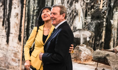 Former German chancellor Gerhard Schroder with his wife, So-yeon Schröder-Kim.