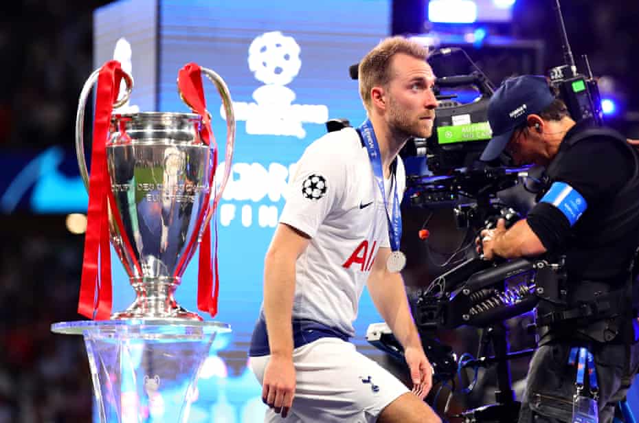 Christian Eriksen during the Champions League final, which Tottenham lost to Liverpool. 