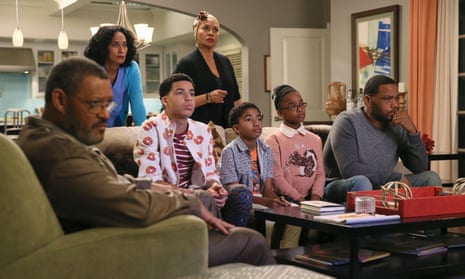The family in ABC’s comedy Black-ish, including Dre Johnson, right.