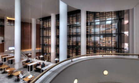The reading room and cafe of the British Library.