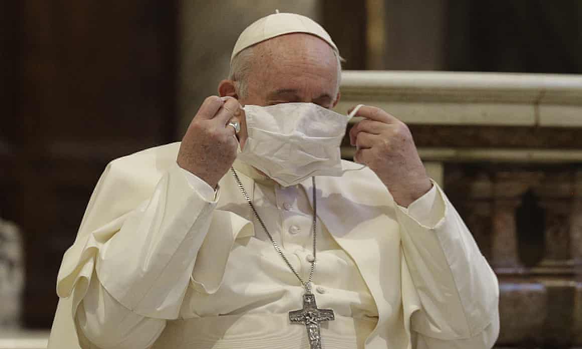 The pope said some governments had ‘mortgaged their people’ by putting the economy before public health.