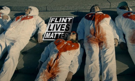 A ‘die-in’ in outside Flint water treatment plant ... Flint, BBC Scotland.
