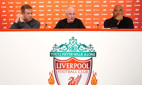 Sven-Gøran Eriksson (centre) helms a pre-match press conference with Matt Parish, CEO of the LFC Foundation (left) and former Liverpool hero John Barnes