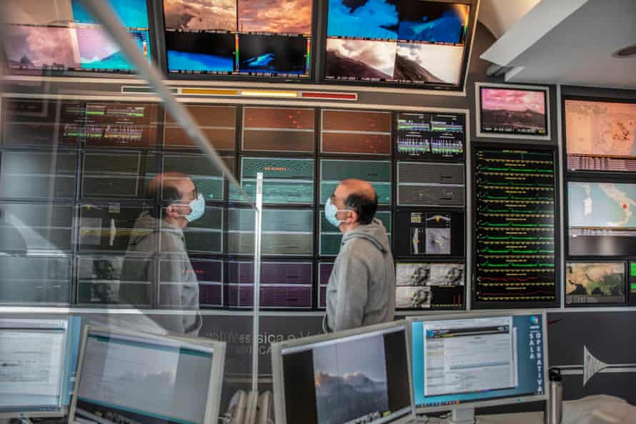 Roberto Maugeri, an operations room technologist in charge of monitoring the volcano’s activities.